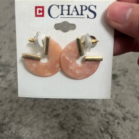 Chaps Pink Hoop Earrings - Picture 2 of 2
